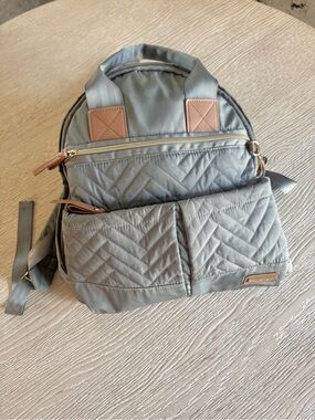 Skip Hop Gray and Tan diaper bag
